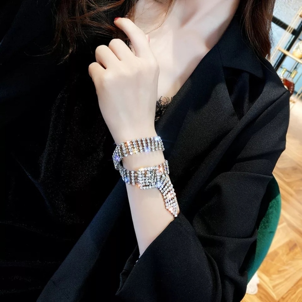 🔥LAST 1🔥NEW RHINESTONES CRYSTAL CHOKER/BRACELET - Picture 3 of 7